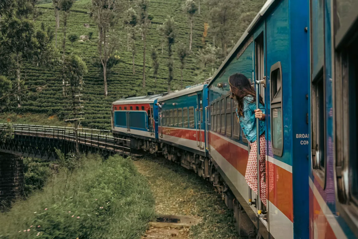 View from a Sri Lanka hill-country train near Ella