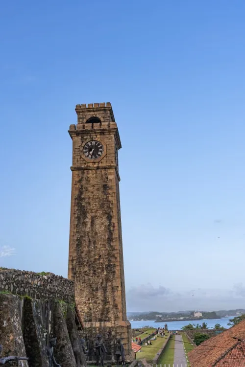 Galle Fort clock tower overlooking the Indian Ocean