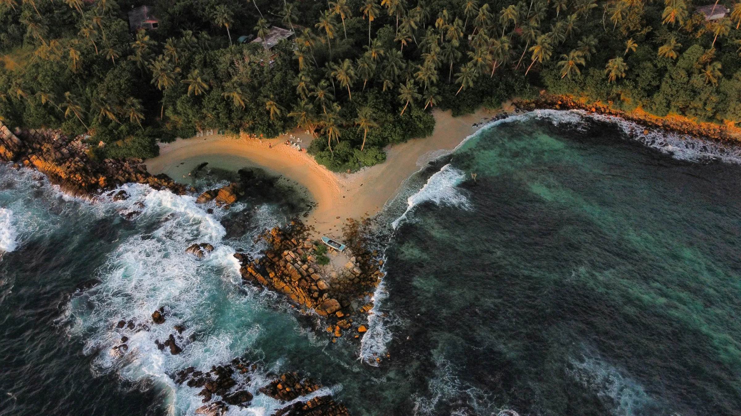 Aerial view of Secret Beach near Mirissa, Sri Lanka